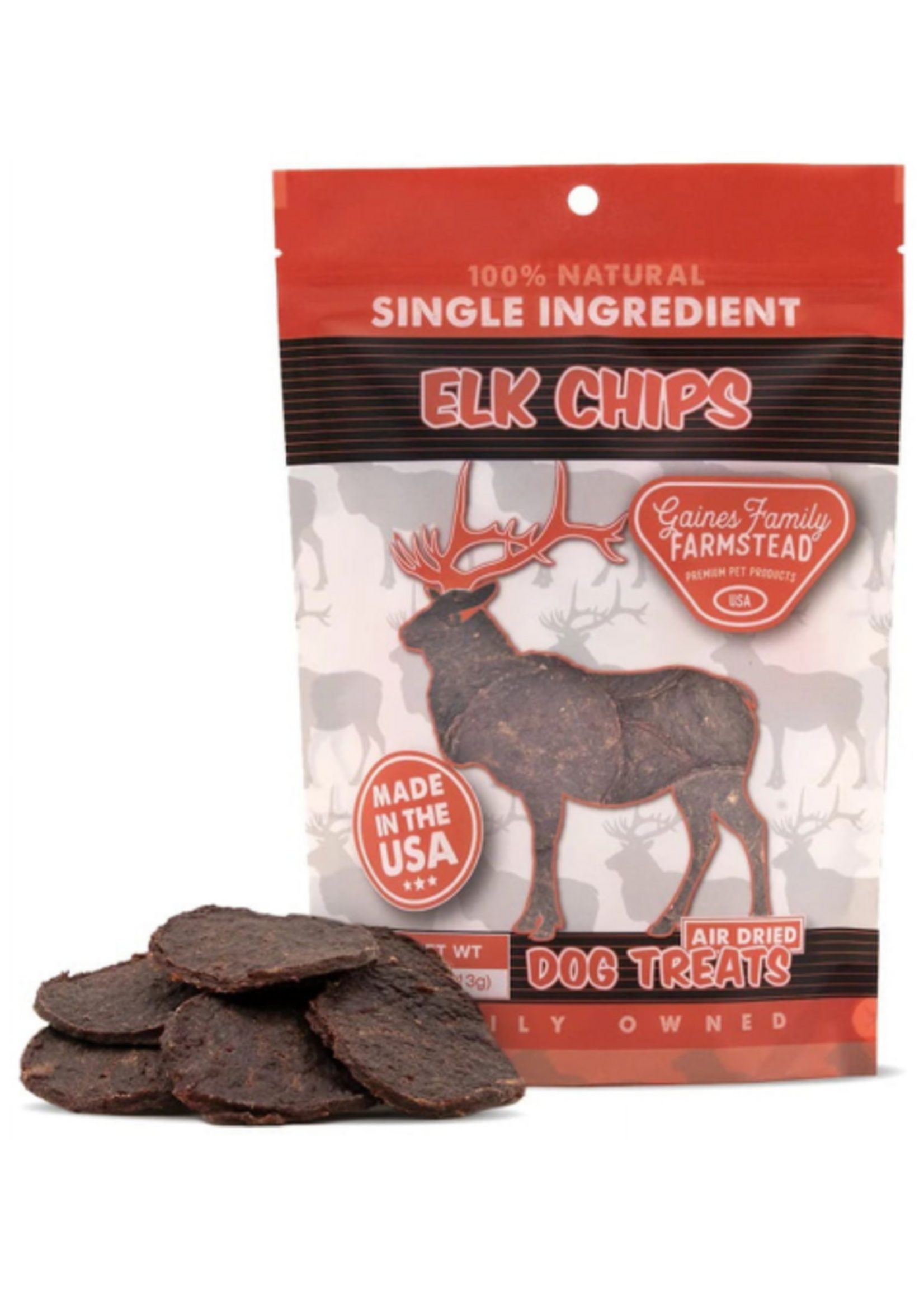 Gaines Family Farmstead Elk Chips Dog Treats - 4 oz