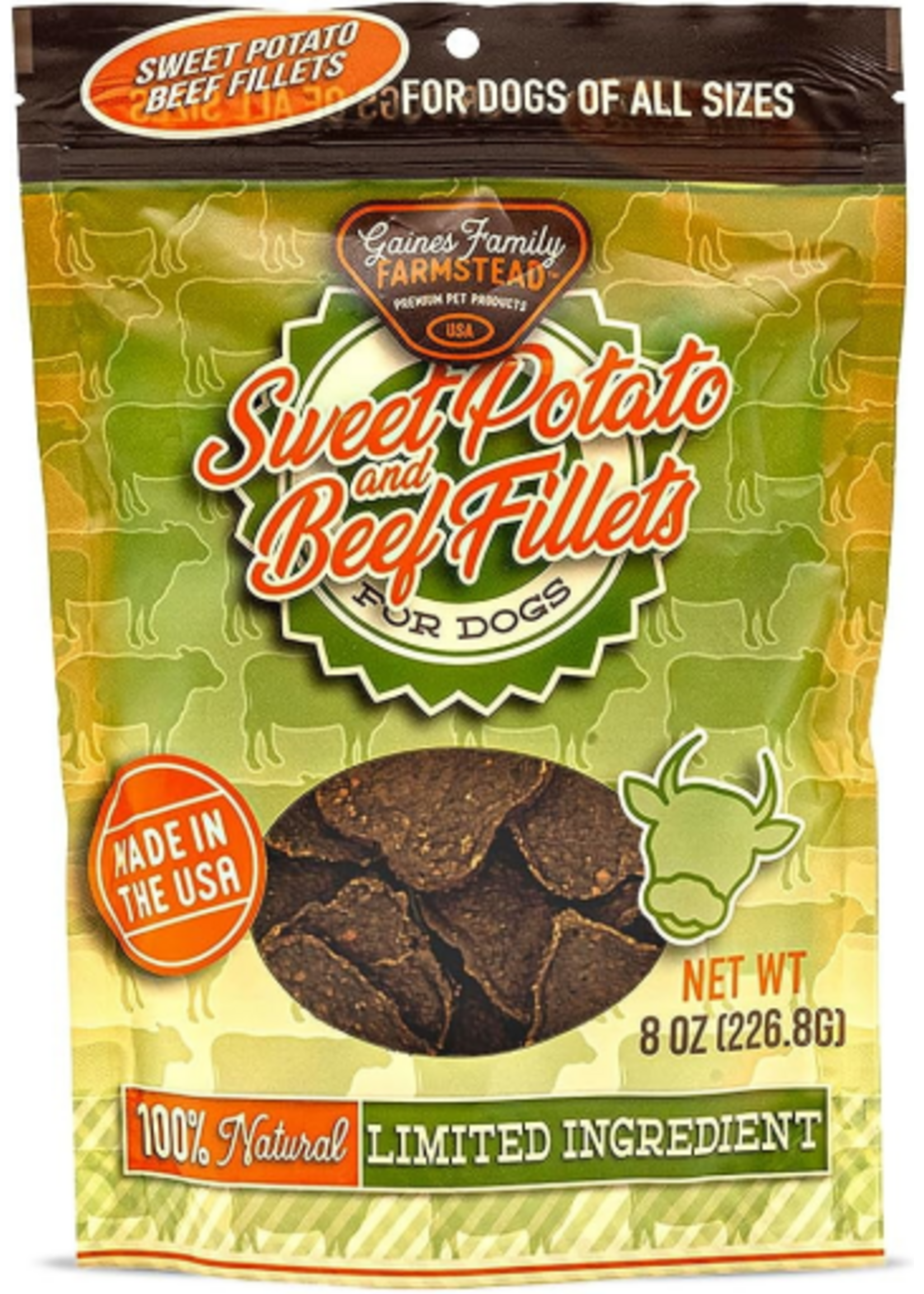 Gaines Family Farmstead Beef & Sweet Potato Fillets Dog Treats - 8 oz