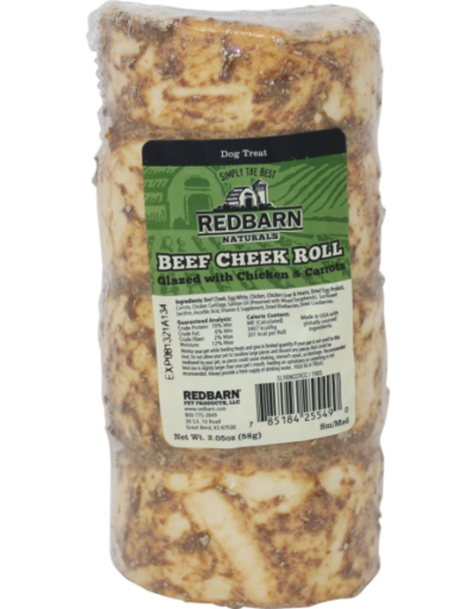 Redbarn Redbarn Beef Cheek Roll Chicken & Carrot (25)