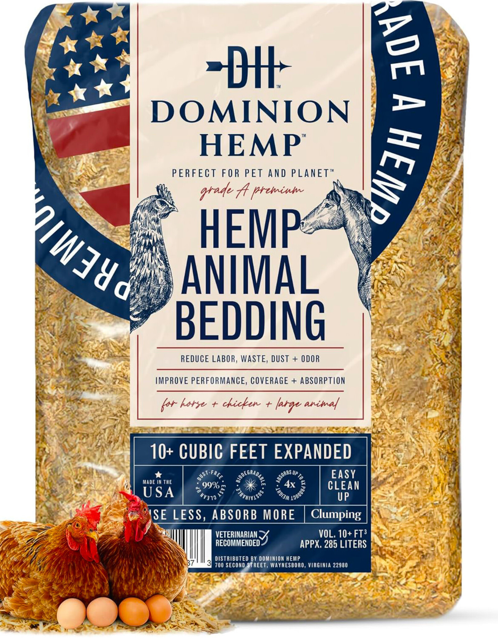 Dominion Dominion Hemp Animal Bedding - 10 cu. ft.