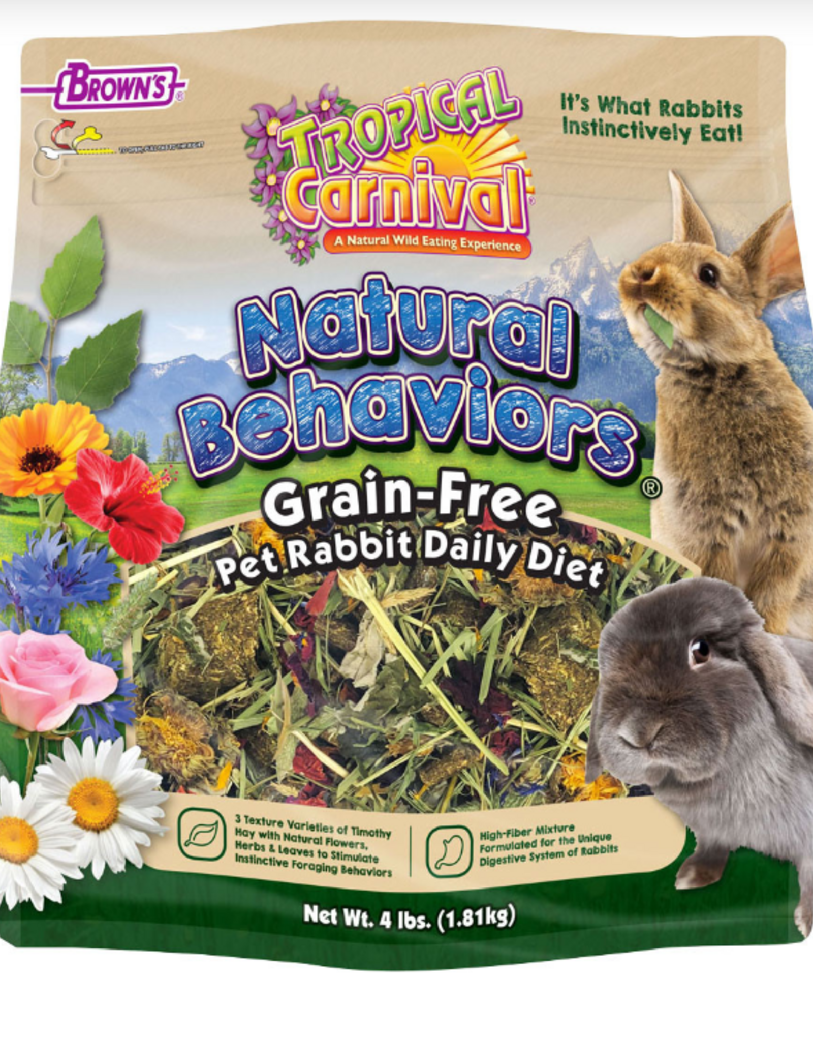 Brown's Tropical Carnival Natural Behaviors Rabbit 4Lb