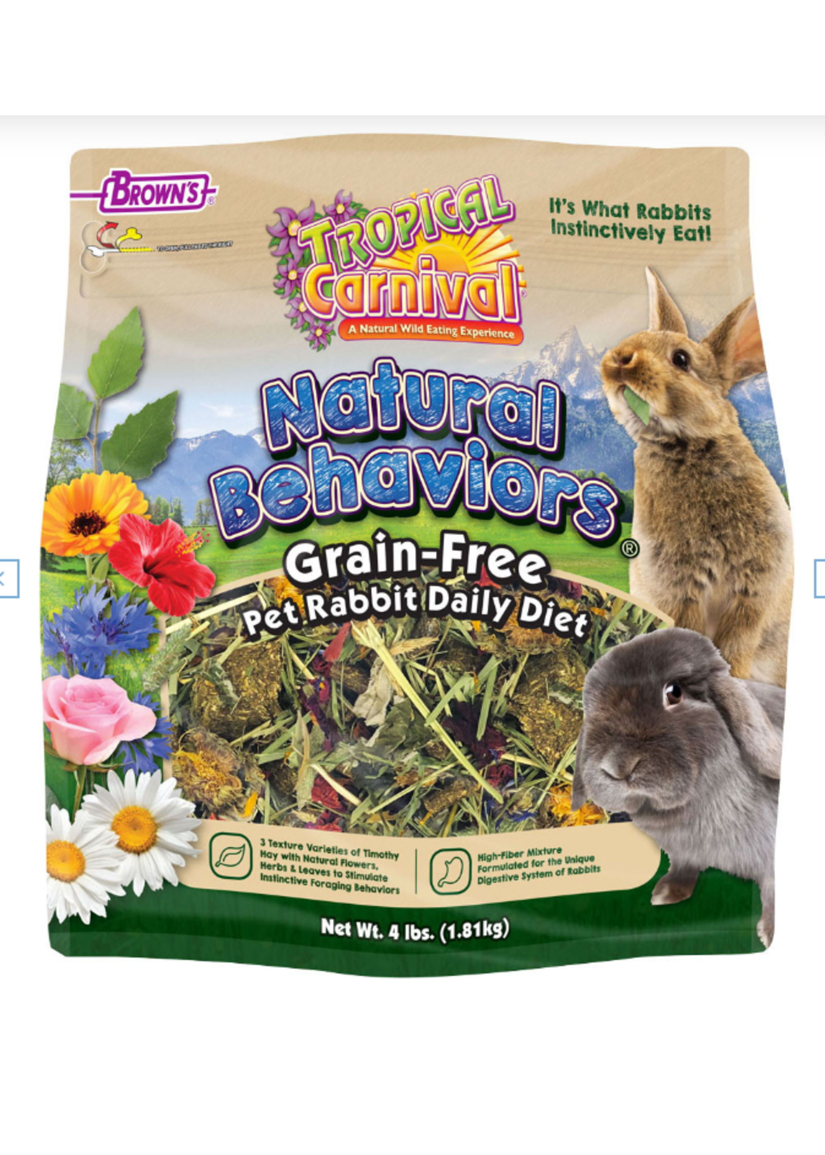 Brown's Tropical Carnival Natural Behaviors Rabbit 4Lb