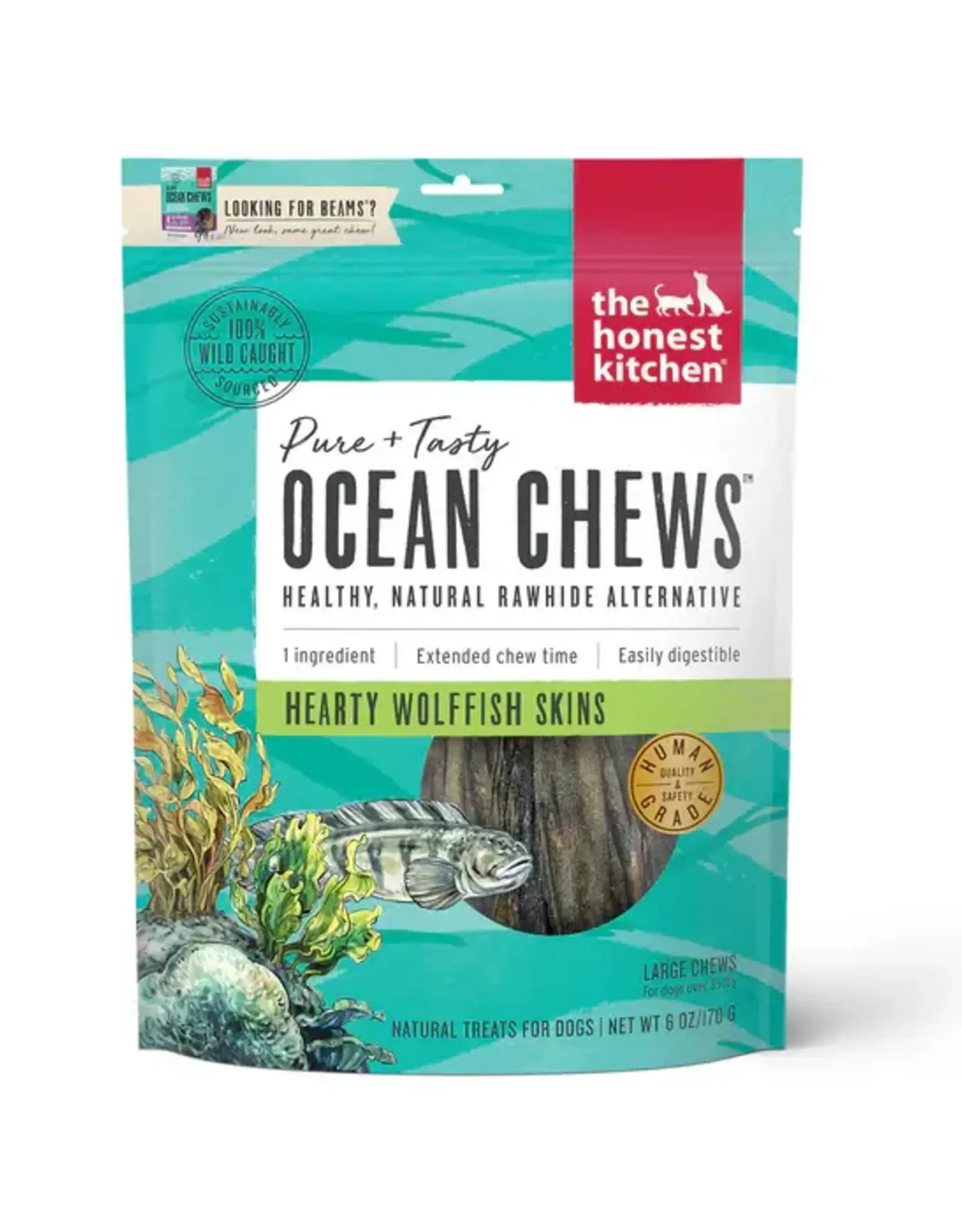 The Honest Kitchen The Honest Kitchen Ocean Chews Hearty Wolffish Skins Large - 6 oz