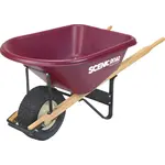 Scenic Road Single Wheel Wheelbarrow Turf Tire - 6 cu ft, Maroon