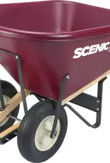Scenic Road Dual Wheel Wheelbarrow Ribbed Tire - 10 cu ft, Maroon