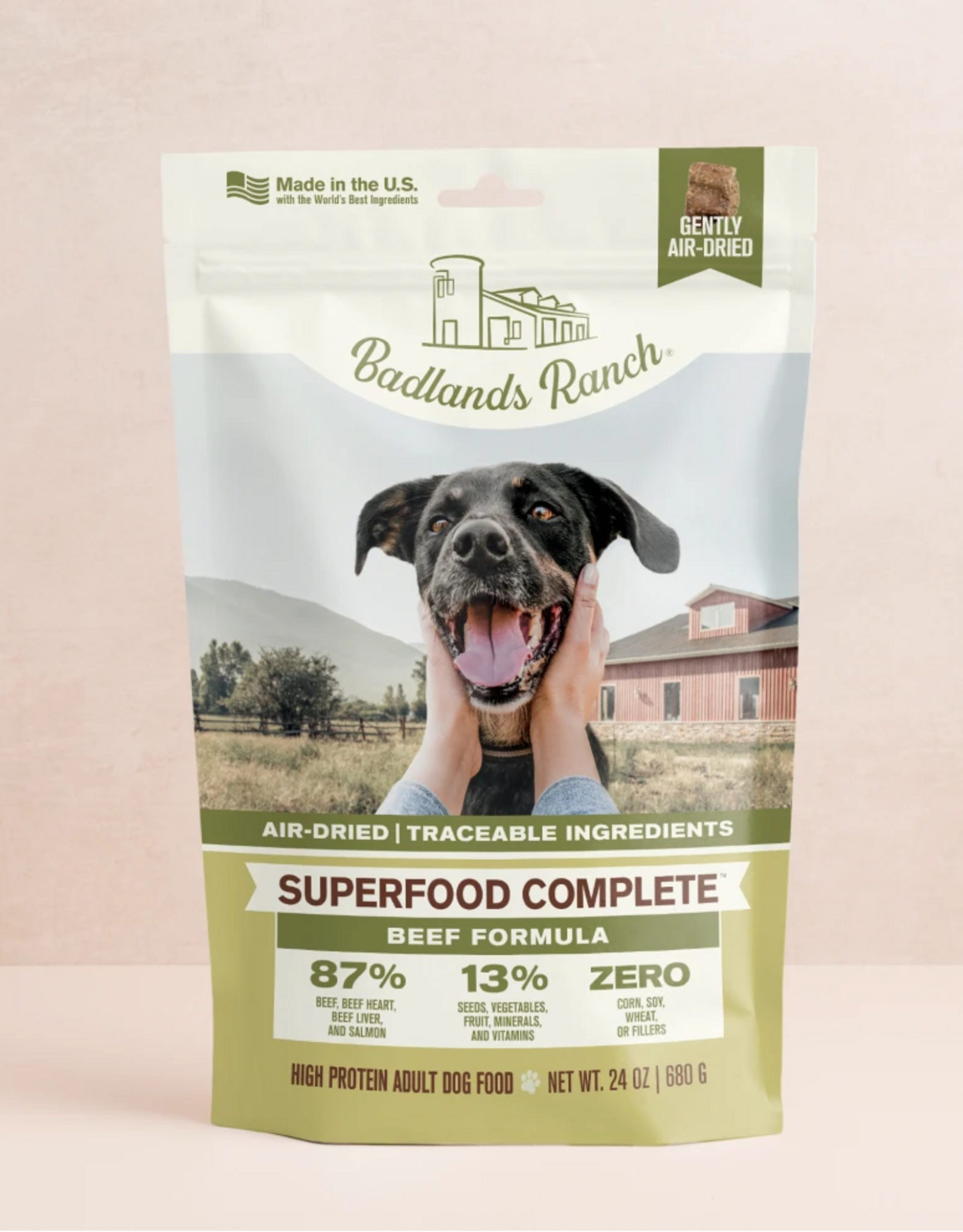 Badlands Ranch Superfood Complete Air-Dried Dog Food - Beef Formula - 11.5 oz