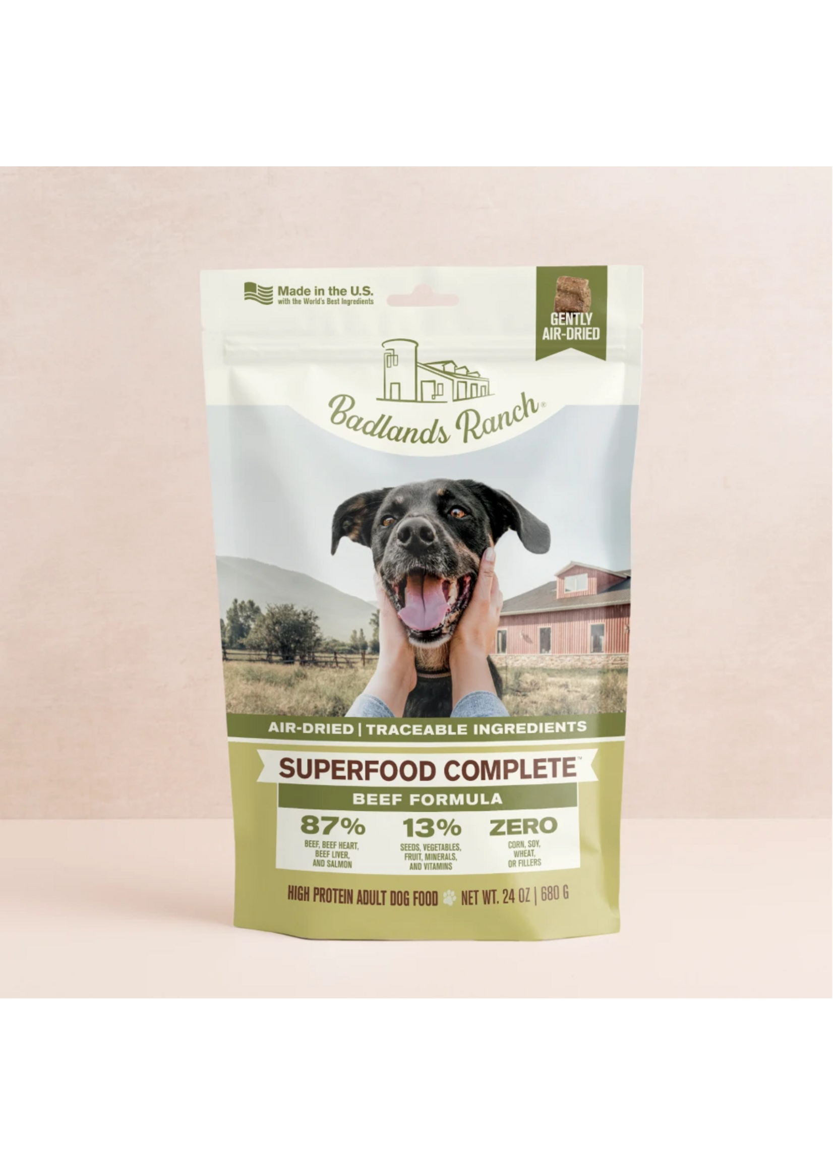 Badlands Ranch Superfood Complete Air-Dried Dog Food - Beef Formula - 24 oz