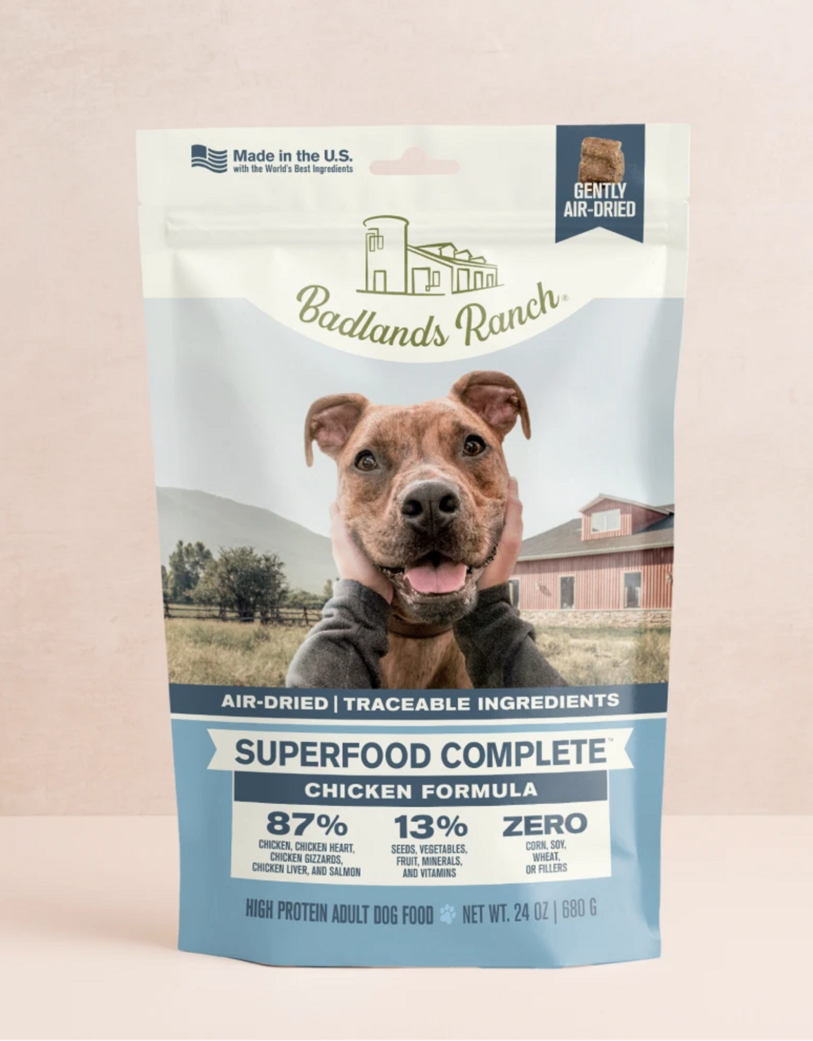 Badlands Ranch Superfood Complete Air-Dried Dog Food - Chicken Formula - 24 oz