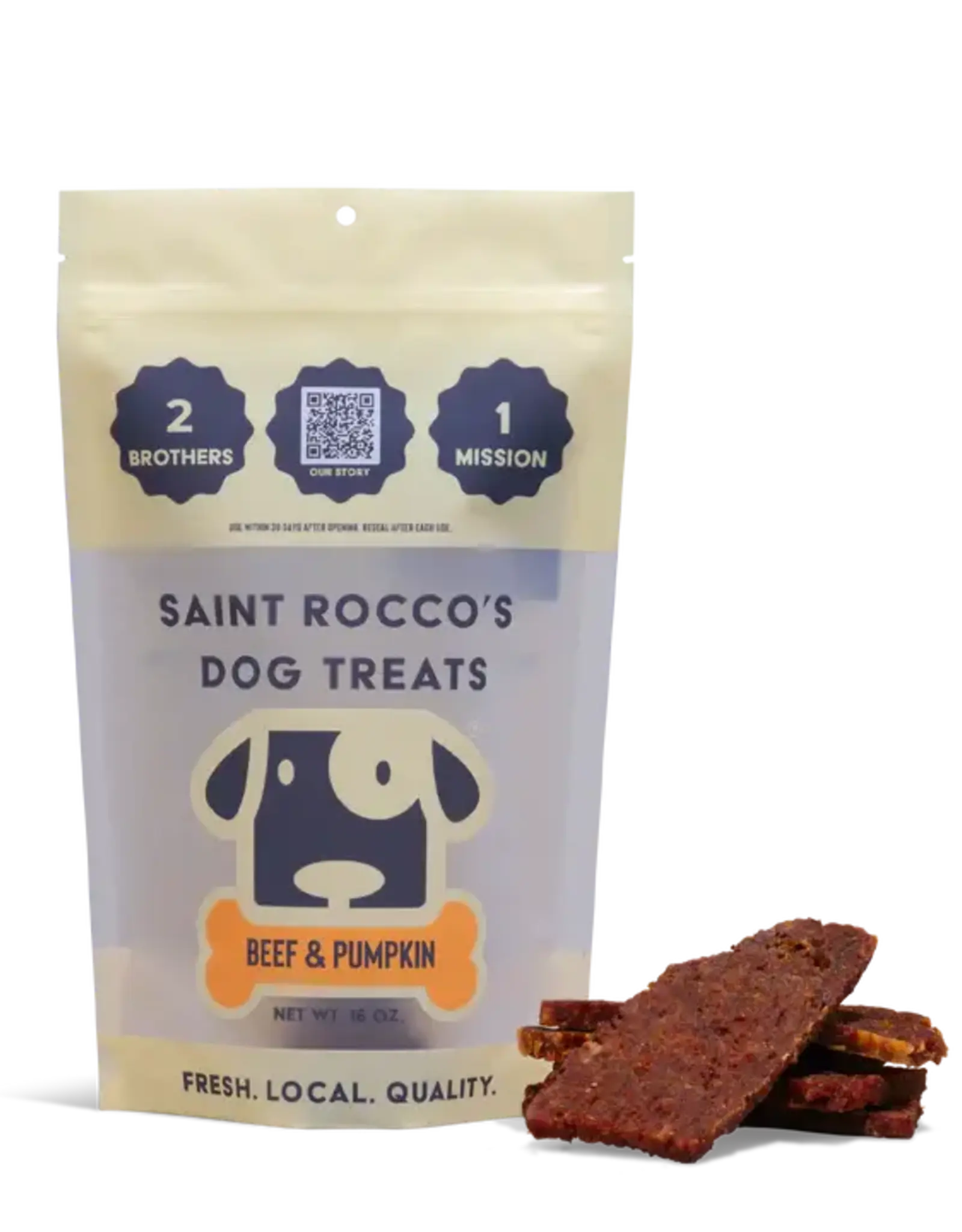 Saint Rocco's Beef & Pumpkin Dog Treats 16 oz