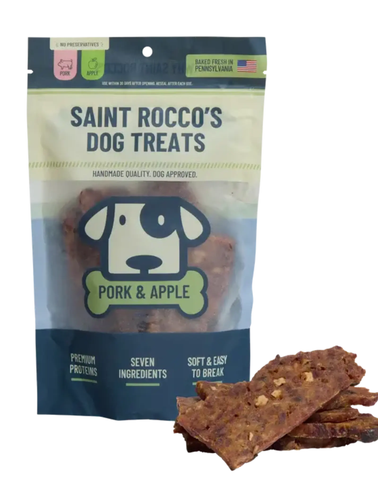 Saint Rocco's Pork & Apple Dog Treats 3 oz