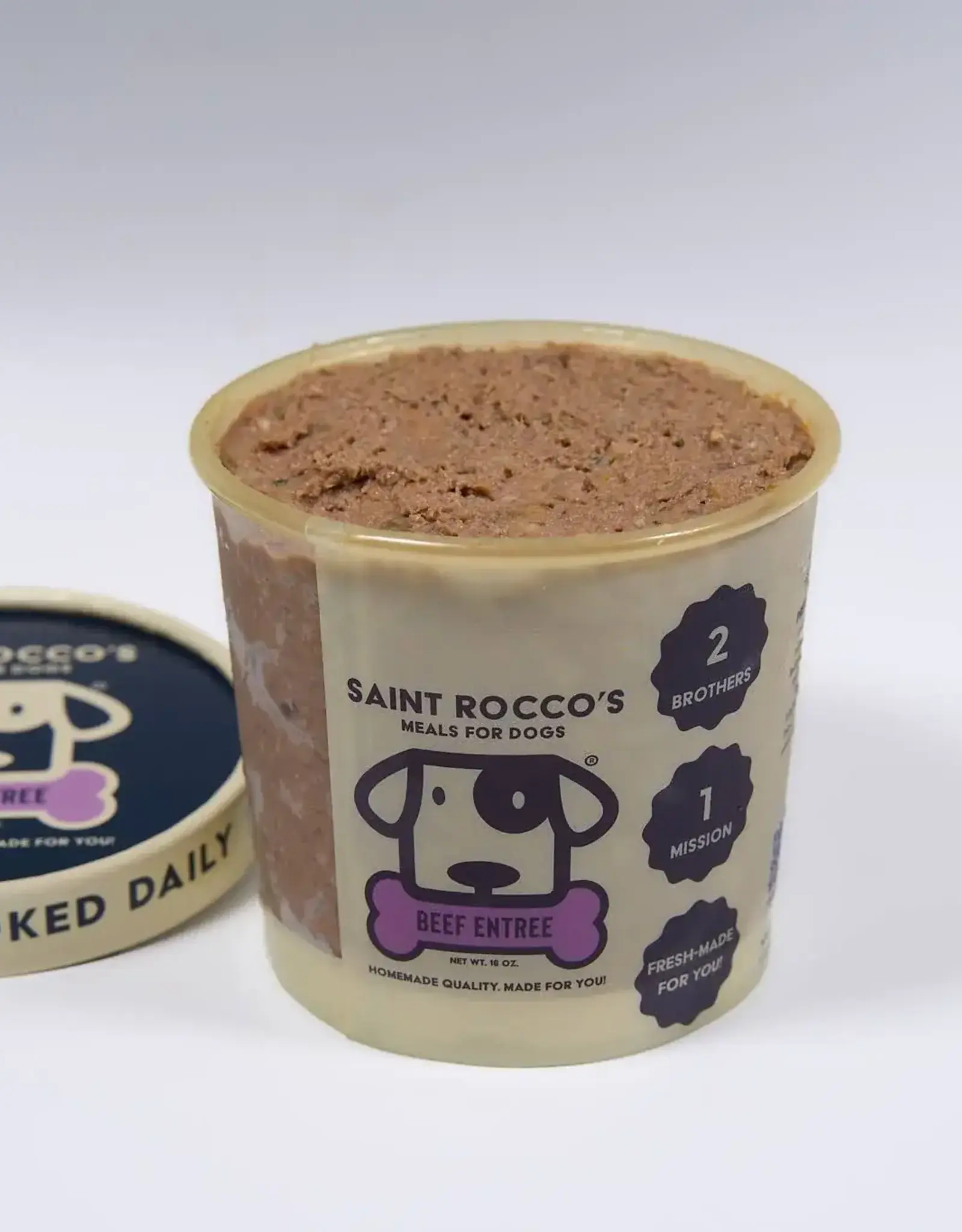 Saint Rocco's Beef Entrée Fresh-Frozen Dog Food - 16 oz