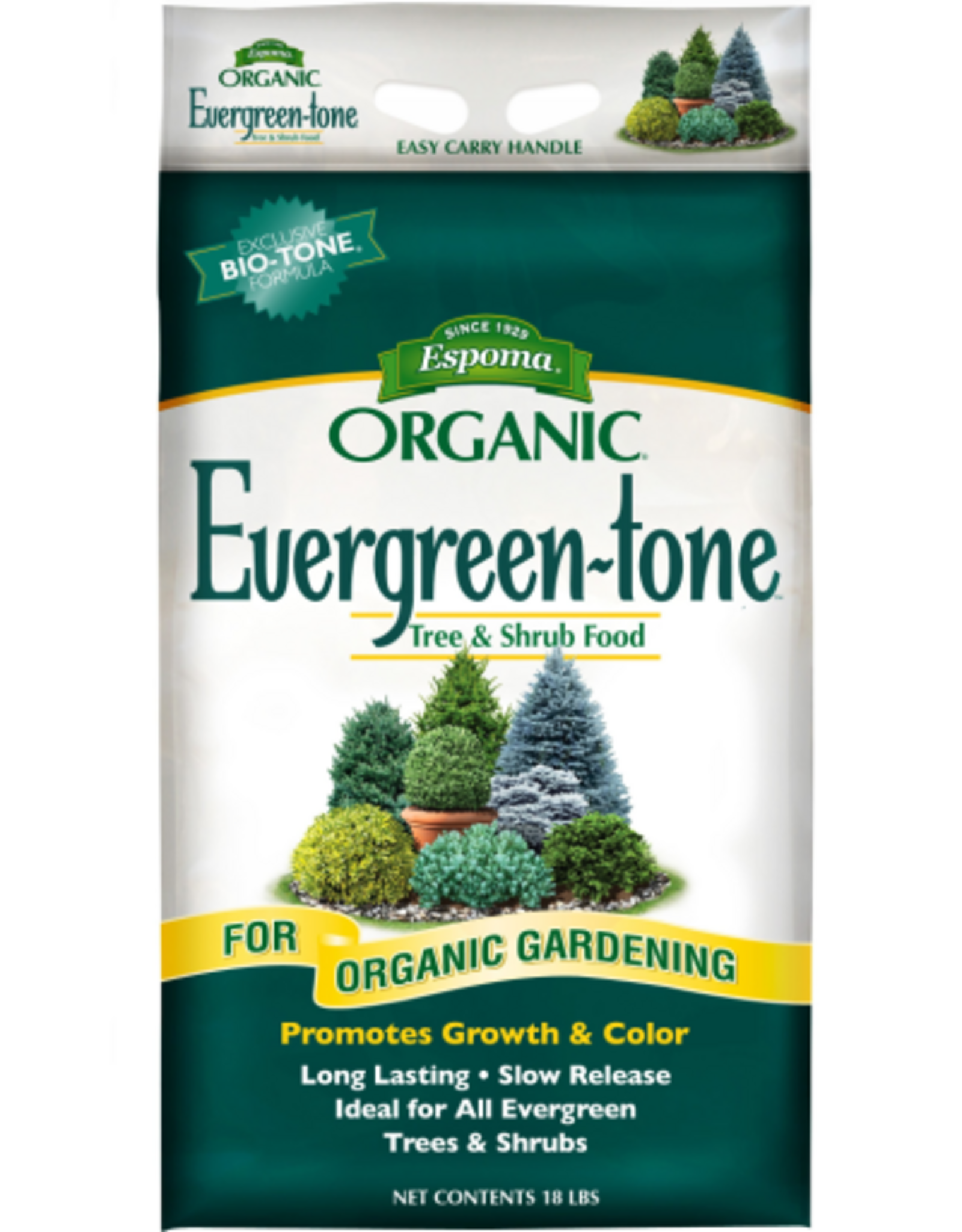 Espoma Espoma Organic ET18 Evergreen-tone Plant Food  4-3-4 Formula  18 Lbs. - Quantity 1