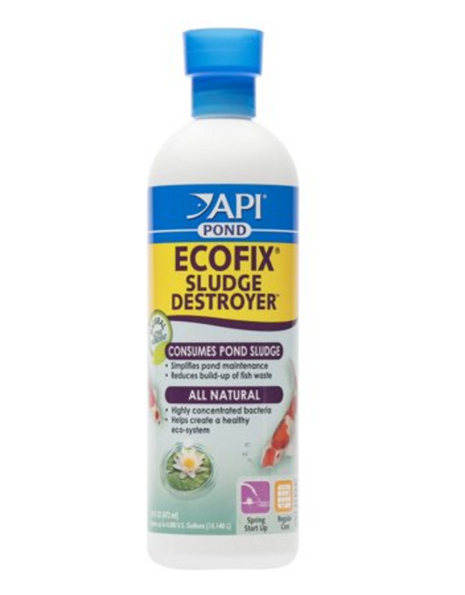 API API Pond ECOFIX SLUDGE DESTROYER Bacterial Cleaner Pond Water Clarifier & Sludge Remover Treatment - 16 oz