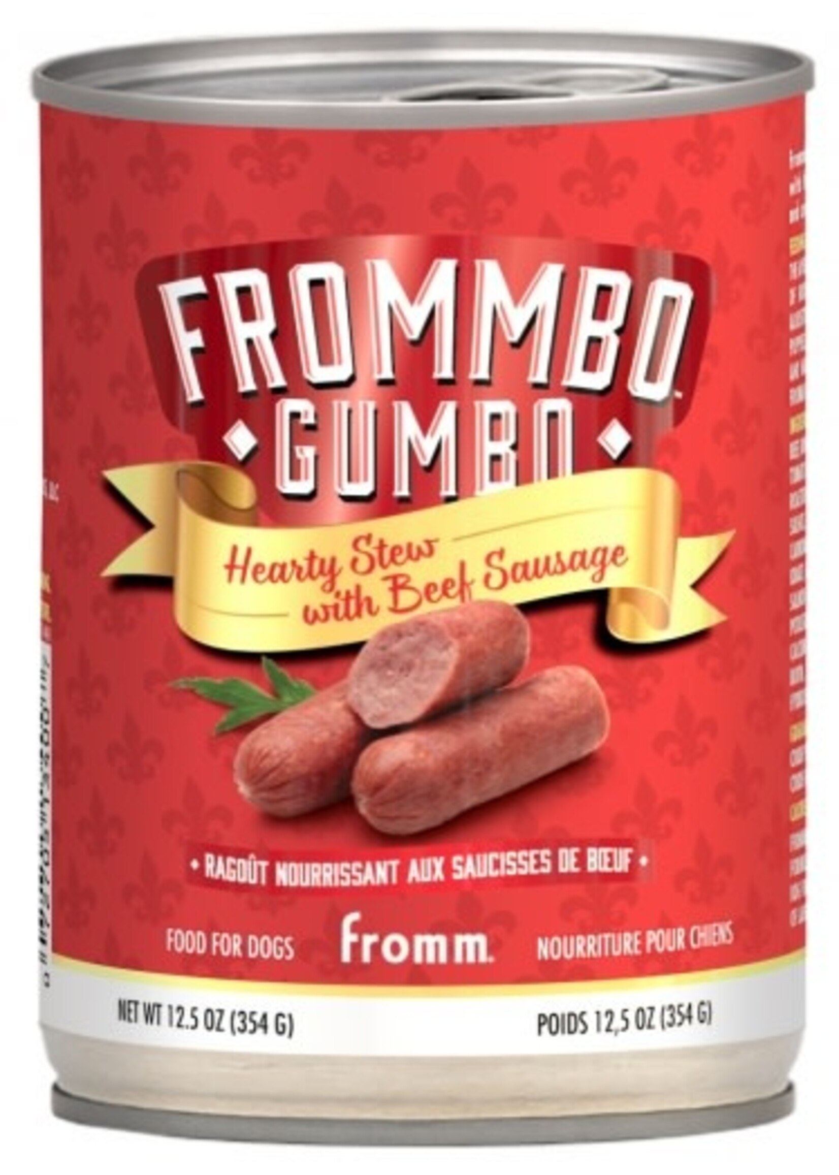 Fromm Frommbo Gumbo Hearty Stew with Beef Sausage for Dogs - 12.5 Oz, Case of 12