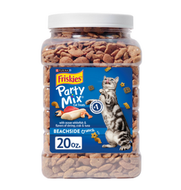 Friskies Purina Friskies Party Mix Cat Treats  Beachside Crunch Snacks  20 oz. Canister