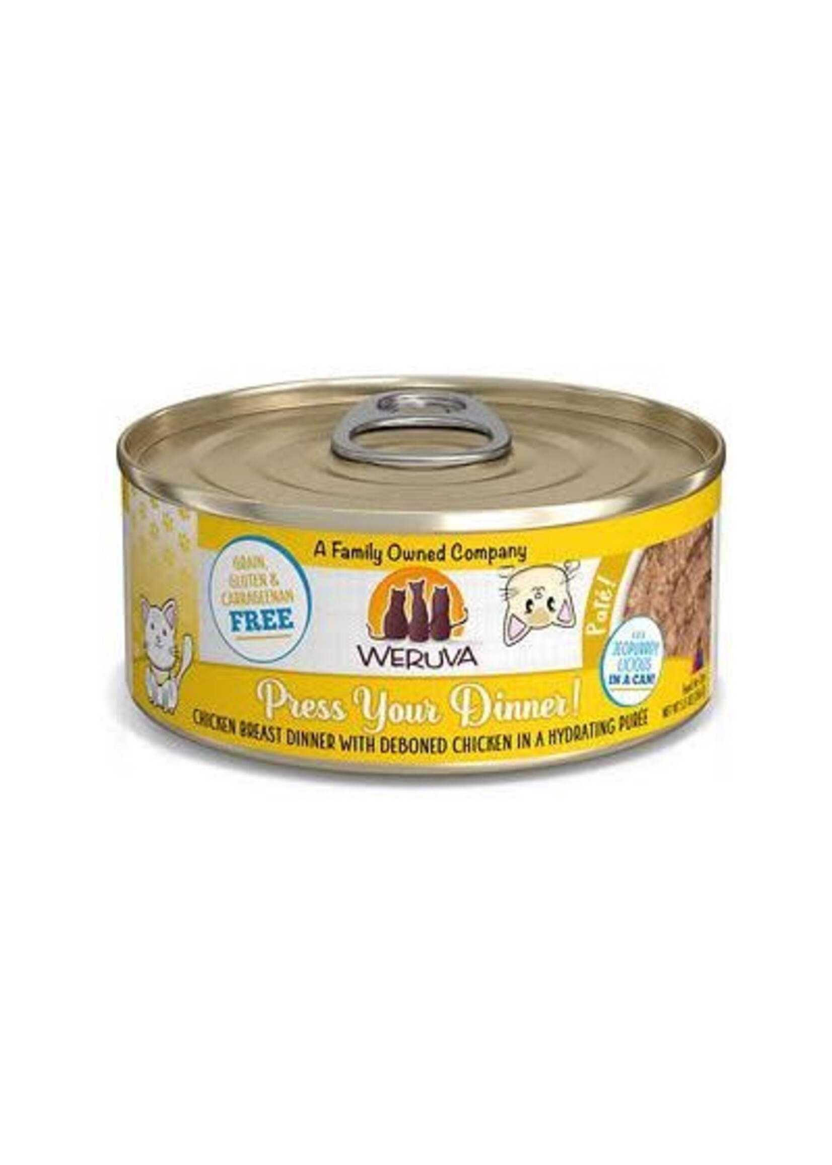 Weruva Weruva Pate Press Your Dinner! Chicken Breast Dinner in a Hydrating Puree Wet Cat Food, 5.5 Oz., Case of 8