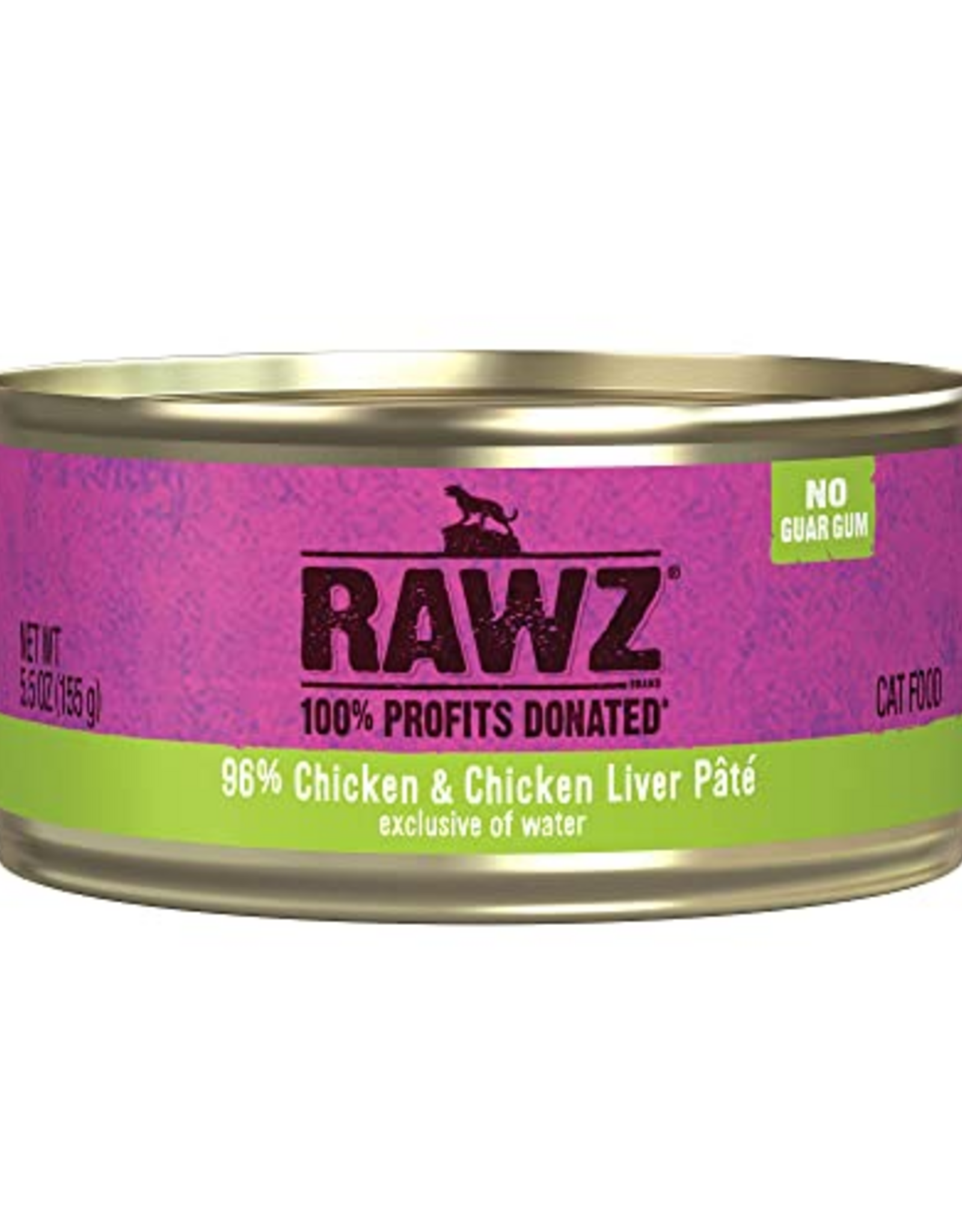RAWZ Rawz Natural Premium Pate Canned Cat Wet Food - Made with Real Meat Ingredients No BPA or Gums - 5.5oz Cans 24 Count (Chicken & Chicken Liver)