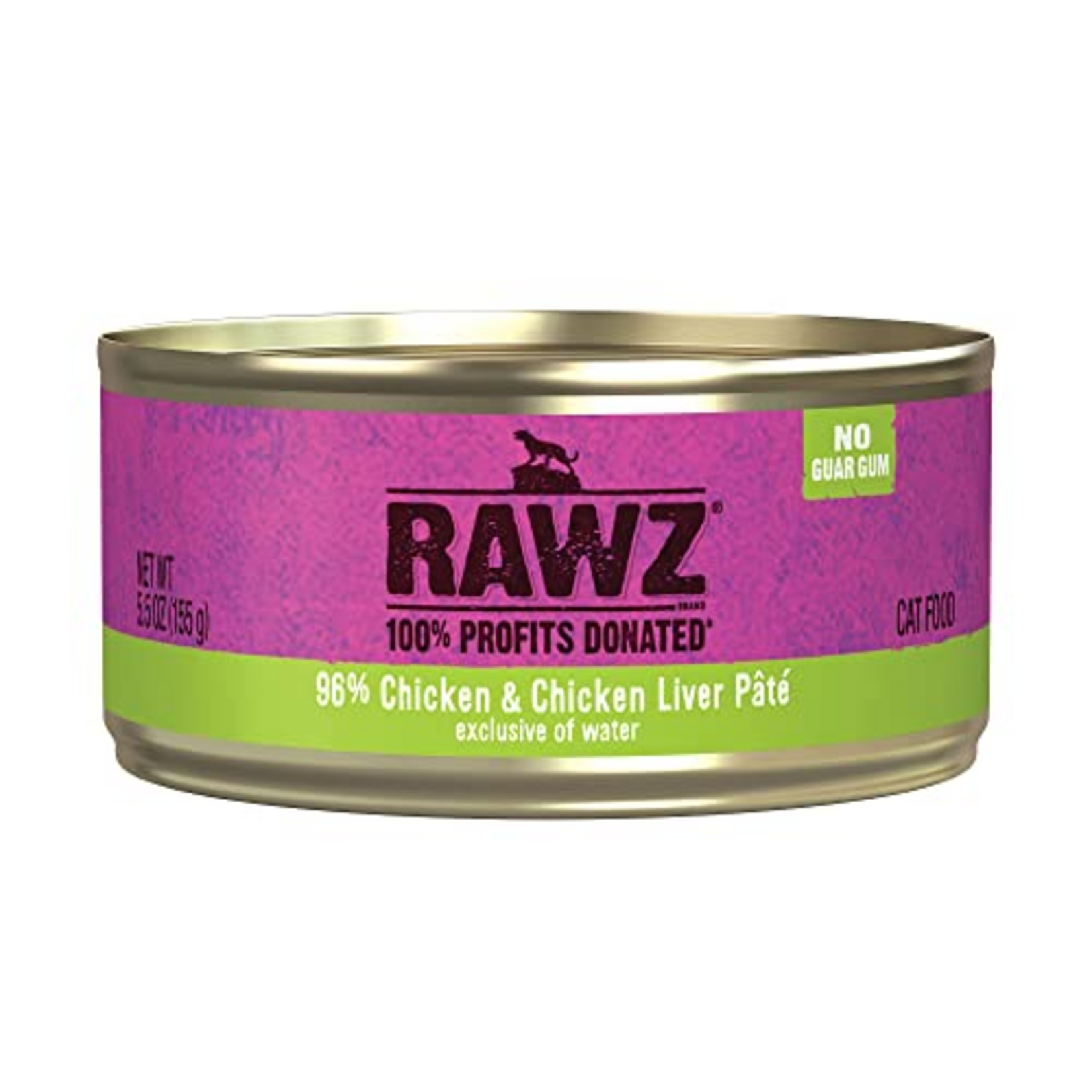 RAWZ Rawz Natural Premium Pate Canned Cat Wet Food - Made with Real Meat Ingredients No BPA or Gums - 5.5oz Cans 24 Count (Chicken & Chicken Liver)