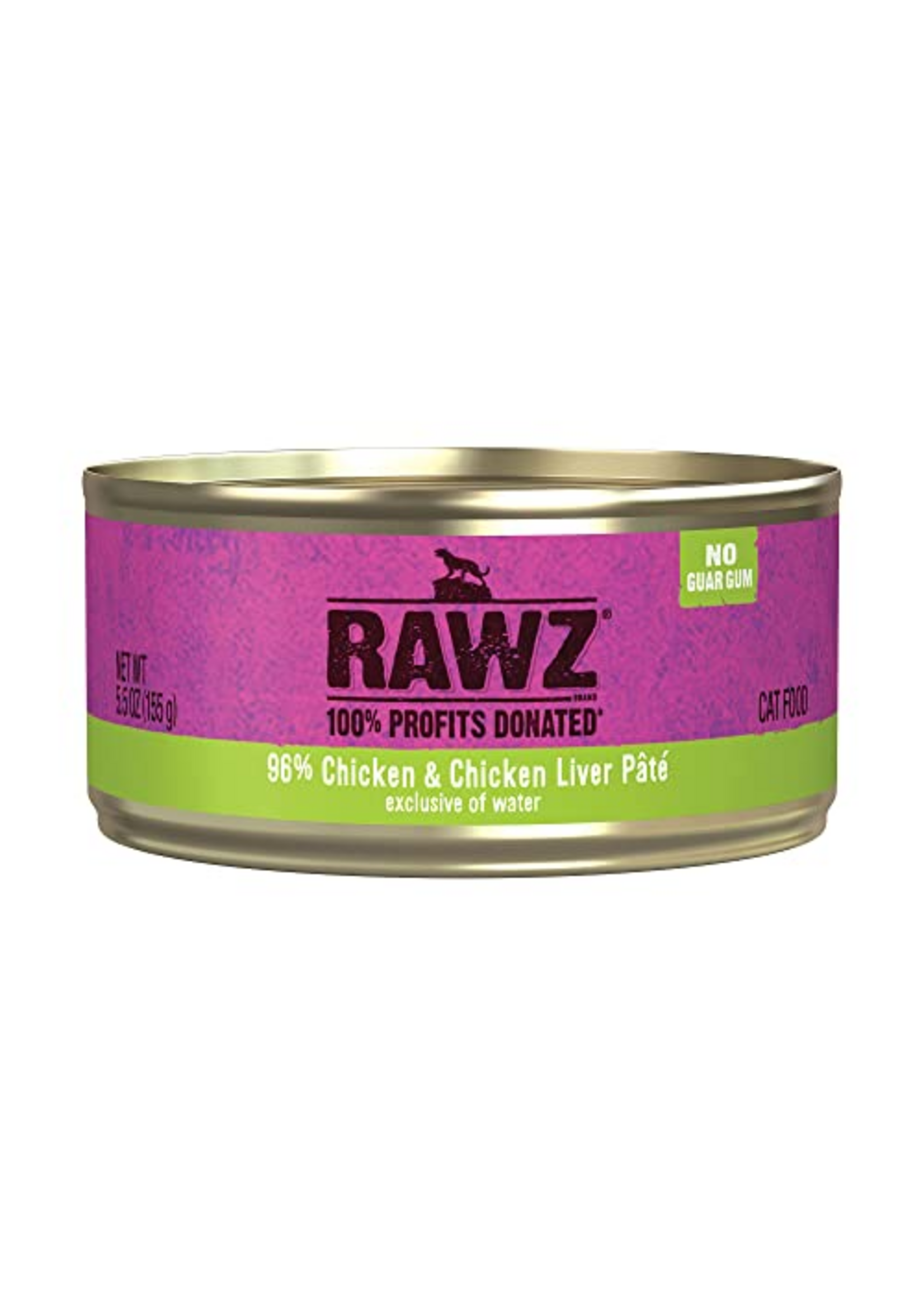 RAWZ Rawz Natural Premium Pate Canned Cat Wet Food - Made with Real Meat Ingredients No BPA or Gums - 5.5oz Cans 24 Count (Chicken & Chicken Liver)