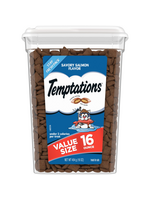 Temptations Temptations Classic Savory Salmon Flavor Crunchy And Soft Treats For Cats  16 Oz Tub