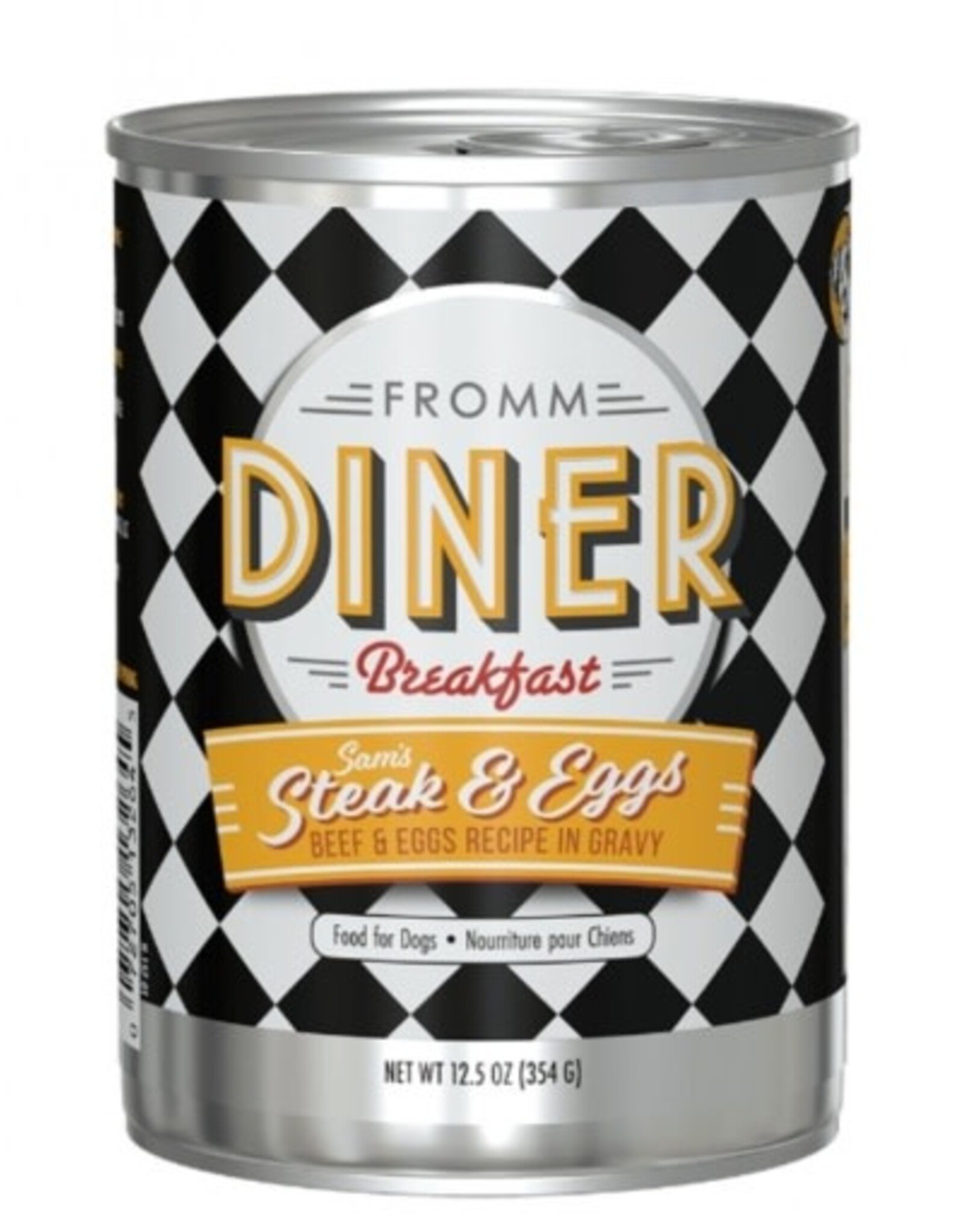 Fromm Fromm Diner Breakfast Sam's Steak & Eggs Beef & Eggs Recipe in Gravy Dog Food - 12.5 Oz, Case of 12