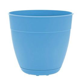 Bloem Bloem 16-in Dayton 100% Recycled Plastic Planter with Saucer - Ocean Blue