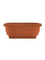 Bloem Bloem 24" Wide Rectangular Deck Rail Planter Terra Cotta: Fits 3.75" to 5.75" Rails