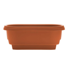 Bloem Bloem 24" Wide Rectangular Deck Rail Planter Terra Cotta: Fits 3.75" to 5.75" Rails