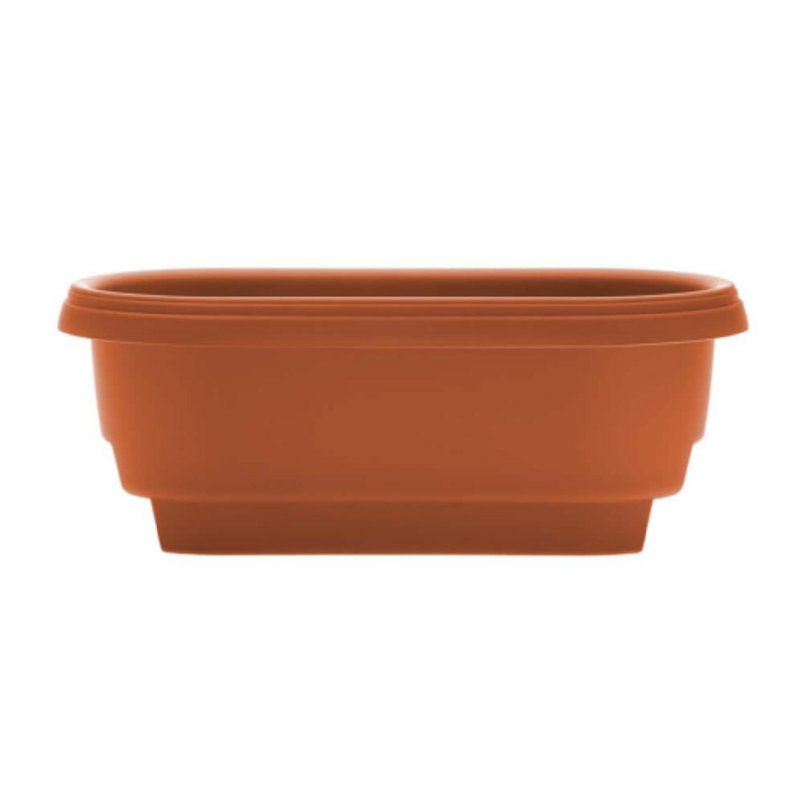 Bloem Bloem 24" Wide Rectangular Deck Rail Planter Terra Cotta: Fits 3.75" to 5.75" Rails