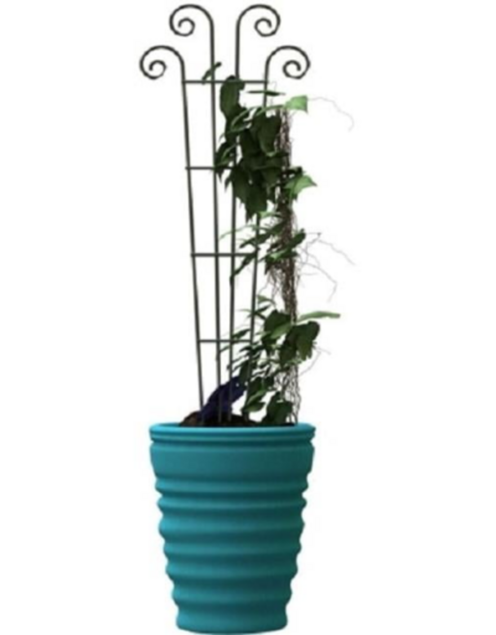 Panacea Wave Pot Trellis - Green, 48" X 16"