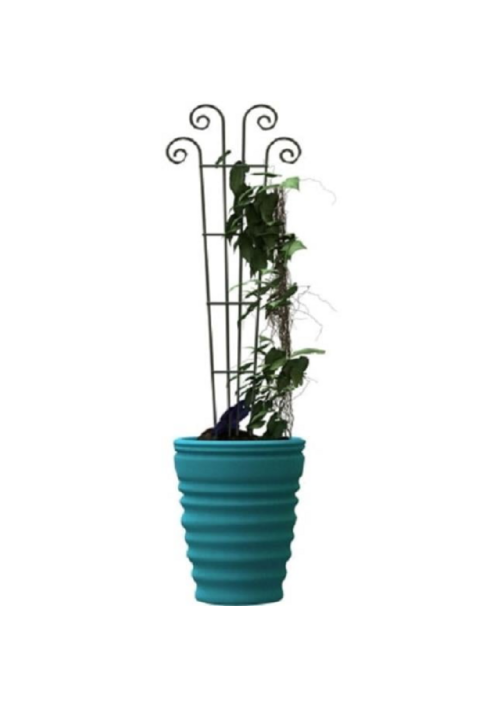 Panacea Wave Pot Trellis - Green, 48" X 16"
