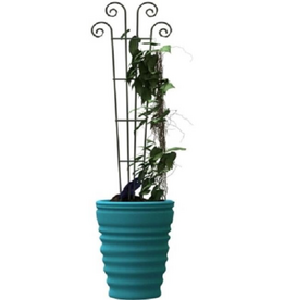 Panacea Wave Pot Trellis - Green, 48" X 16"