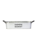Panacea Panacea Small Farmers Market Oval Planter Aged Galvanized Finish 12"