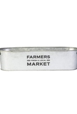 Panacea Panacea Small Farmers Market Oval Planter Aged Galvanized Finish 12"