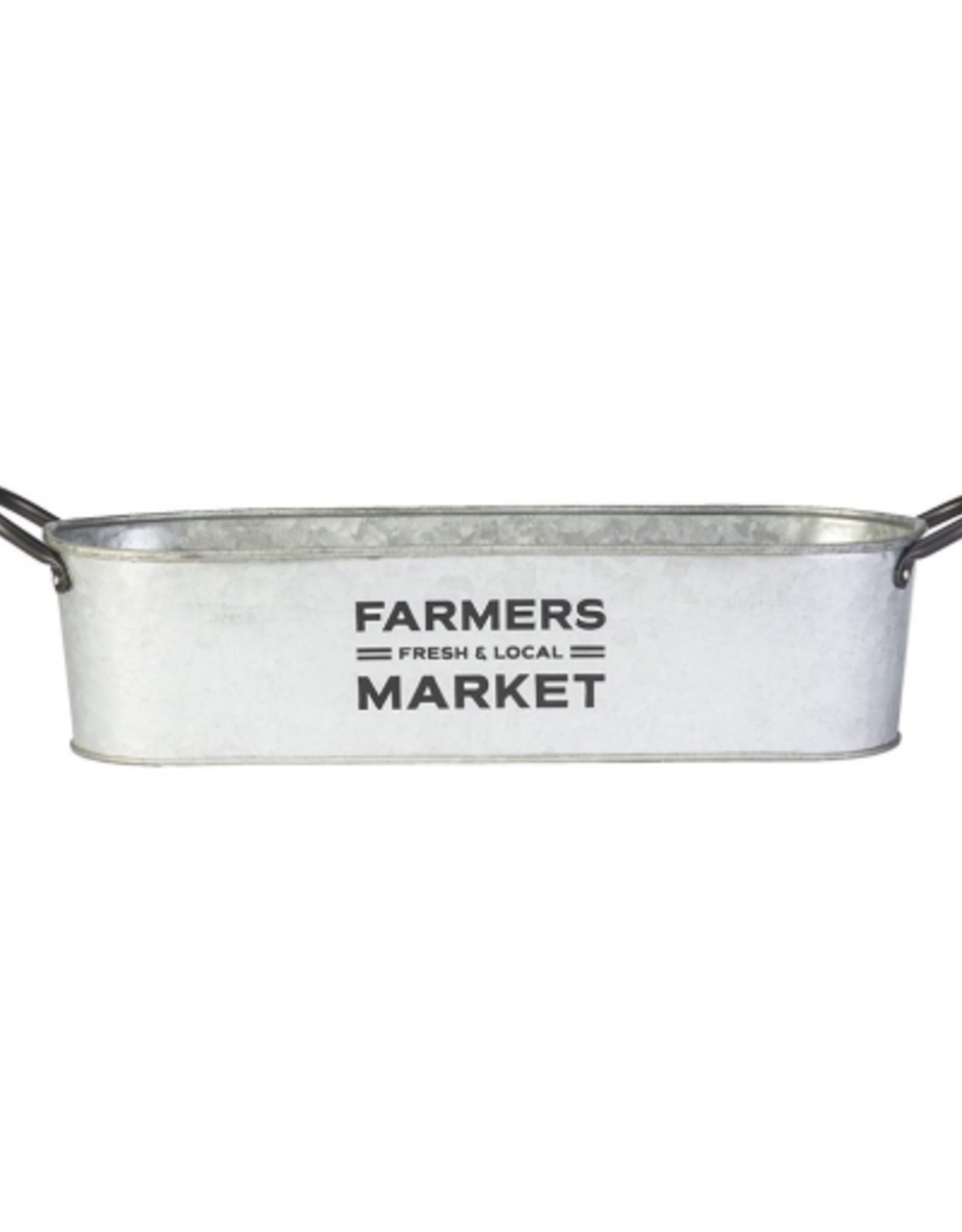 Panacea Panacea Small Farmers Market Oval Planter Aged Galvanized Finish 12"