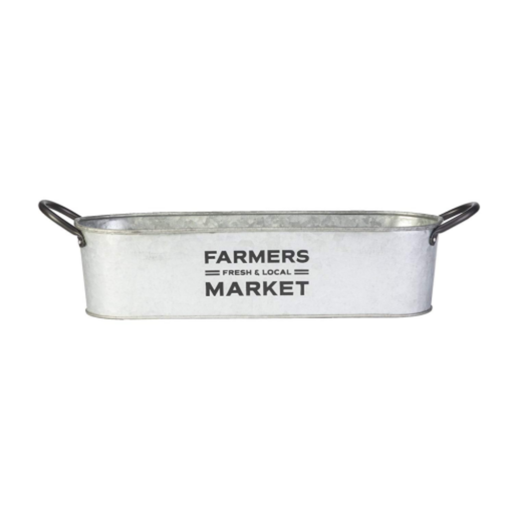 Panacea Panacea Small Farmers Market Oval Planter Aged Galvanized Finish 12"
