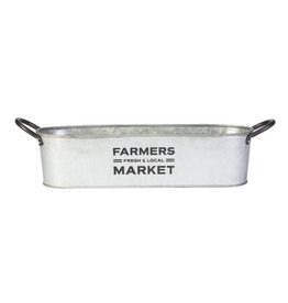 Panacea Panacea Small Farmers Market Oval Planter Aged Galvanized Finish 12"