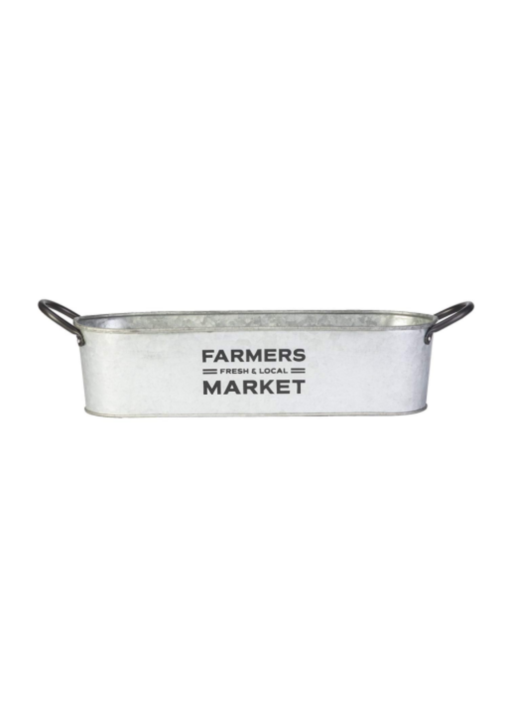 Panacea Panacea Small Farmers Market Oval Planter Aged Galvanized Finish 12"