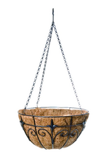Panacea Panacea Finial Hanging Basket with Coco Liner 14 in