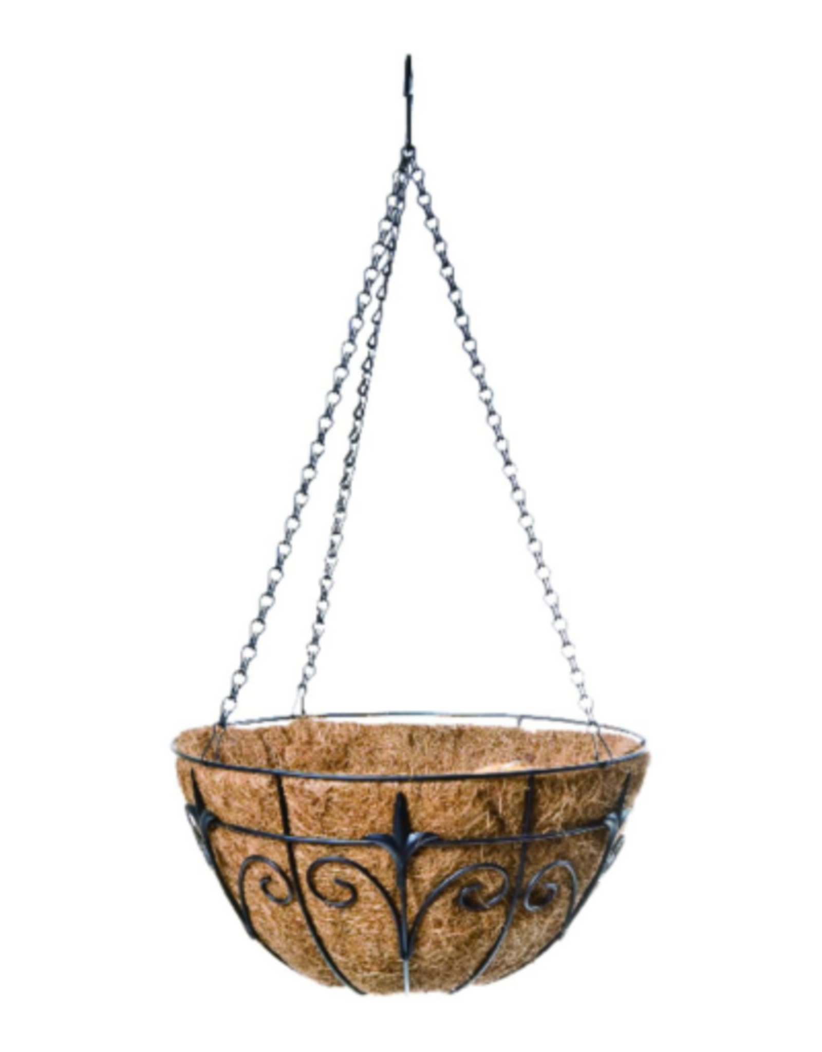 Panacea Panacea Finial Hanging Basket with Coco Liner 14 in