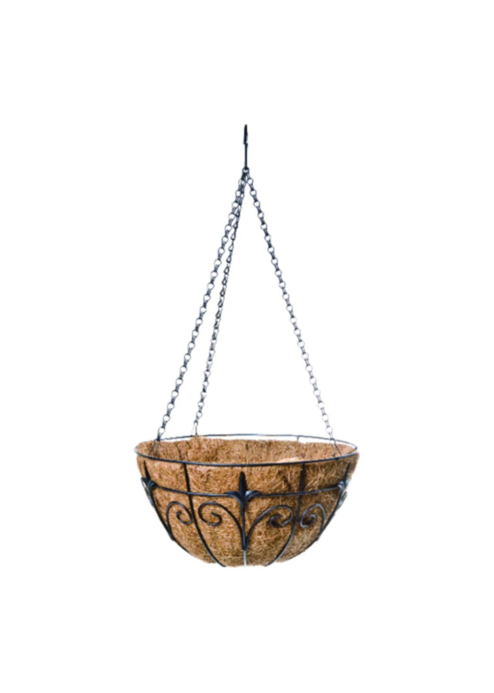 Panacea Panacea Finial Hanging Basket with Coco Liner 14 in