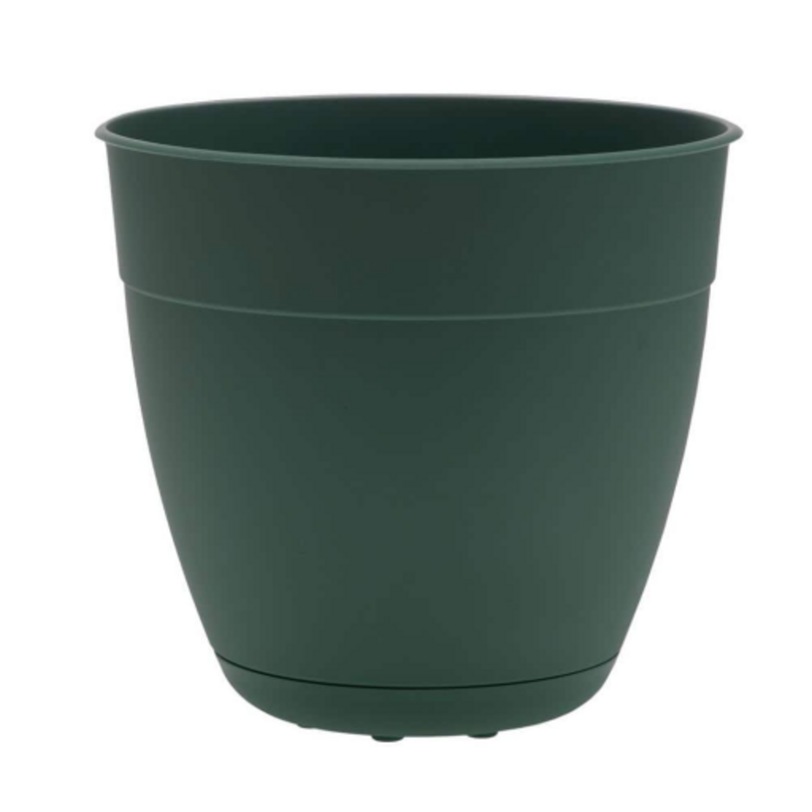 Bloem Bloem Dayton 100% Recycled Plastic Planter with Saucer: 16  - Turtle Green