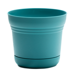 Bloem Bloem 5-in Saturn Round Resin Planter with Saucer - Bermuda Teal