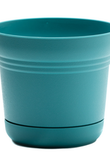 Bloem Bloem 5-in Saturn Round Resin Planter with Saucer - Bermuda Teal