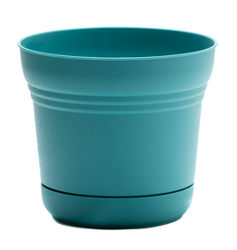 Bloem Bloem 5-in Saturn Round Resin Planter with Saucer - Bermuda Teal