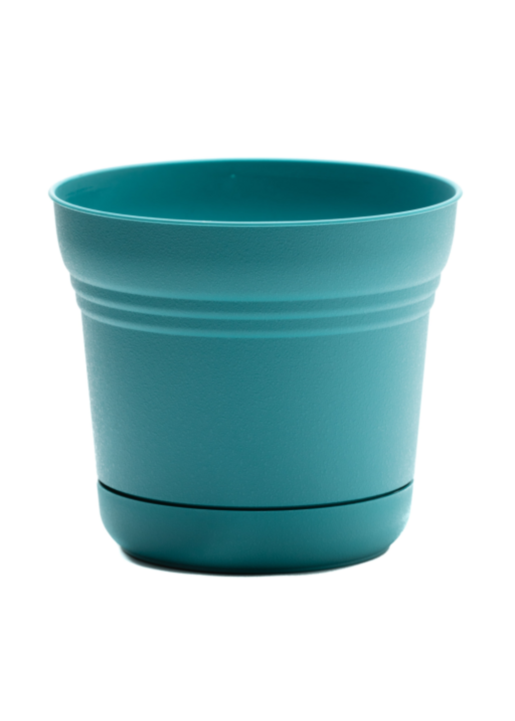 Bloem Bloem 5-in Saturn Round Resin Planter with Saucer - Bermuda Teal