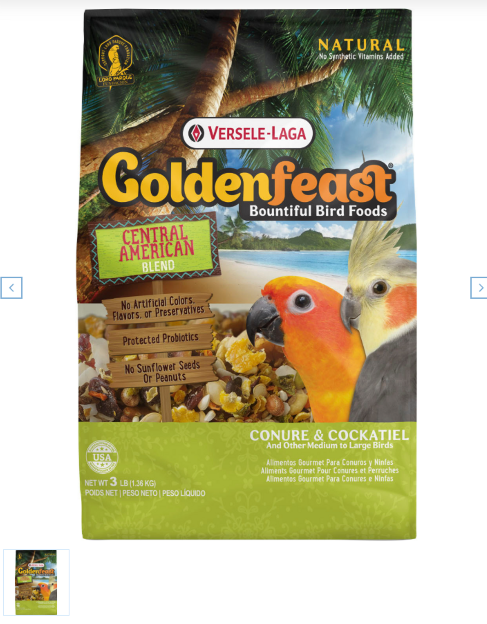 Versele-Laga Higgins Versele-Laga Higgins GOLDENFEAST CENTRAL AMERICAN BLEND - 3 LB