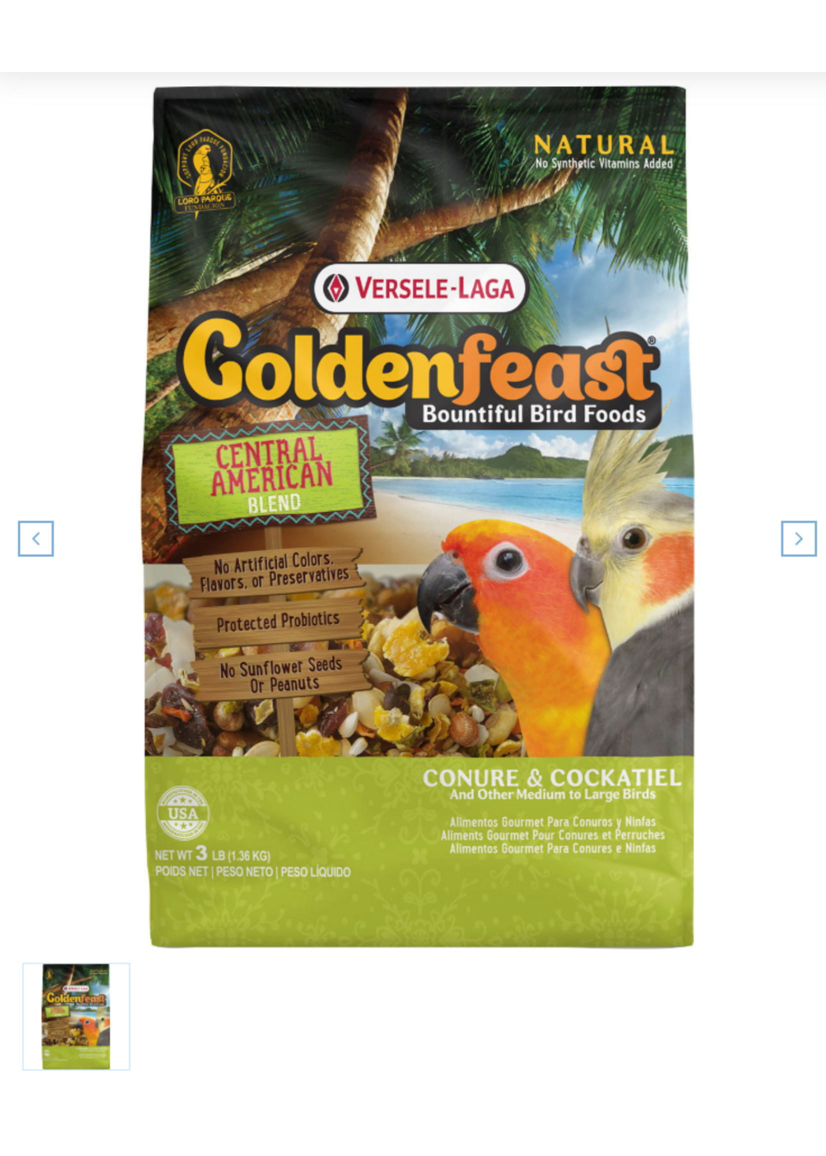 Versele-Laga Higgins Versele-Laga Higgins GOLDENFEAST CENTRAL AMERICAN BLEND - 3 LB