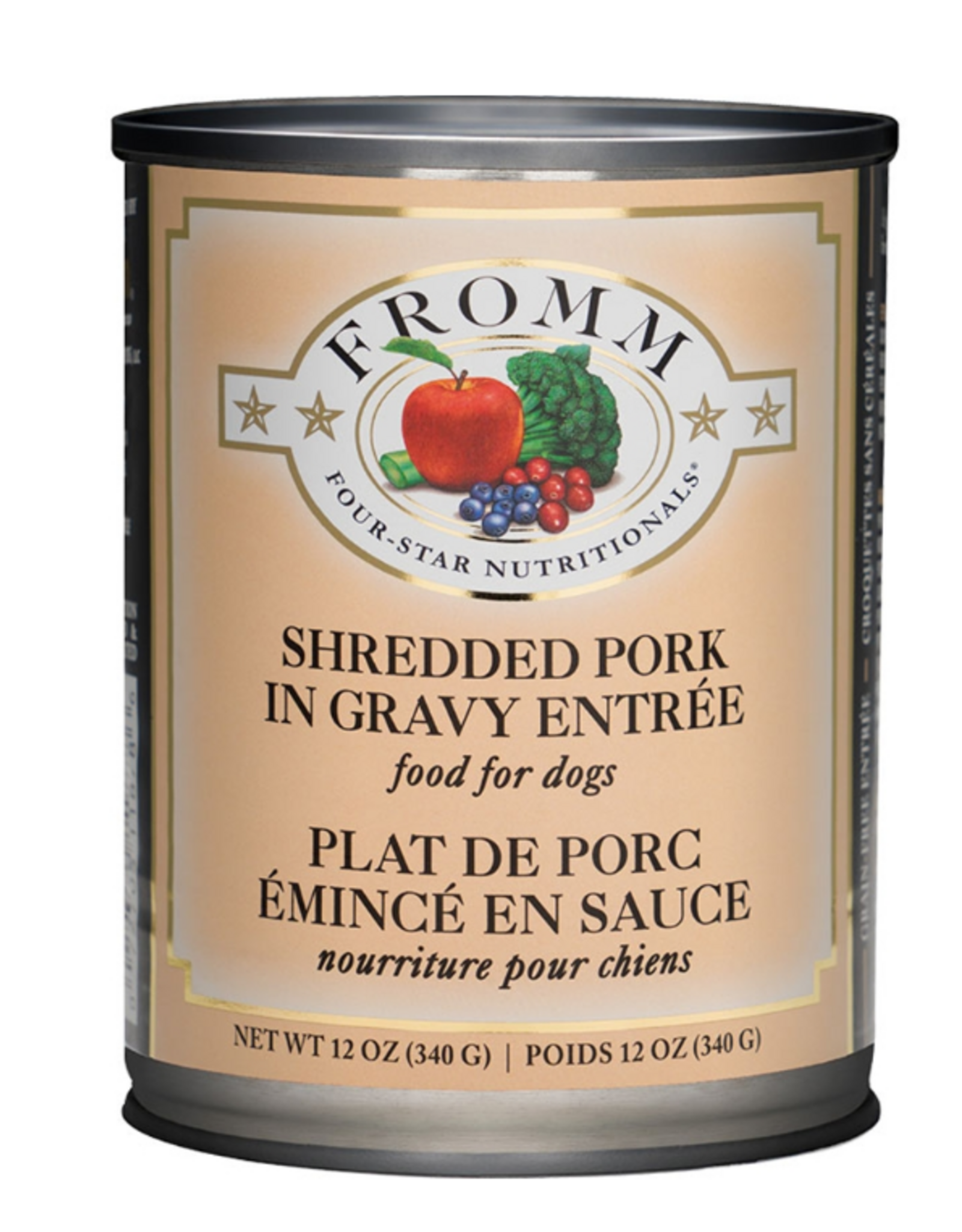 Fromm Fromm Four Star Shredded Pork in Gravy Entree Canned Dog Food - 12 Oz, Case of 12