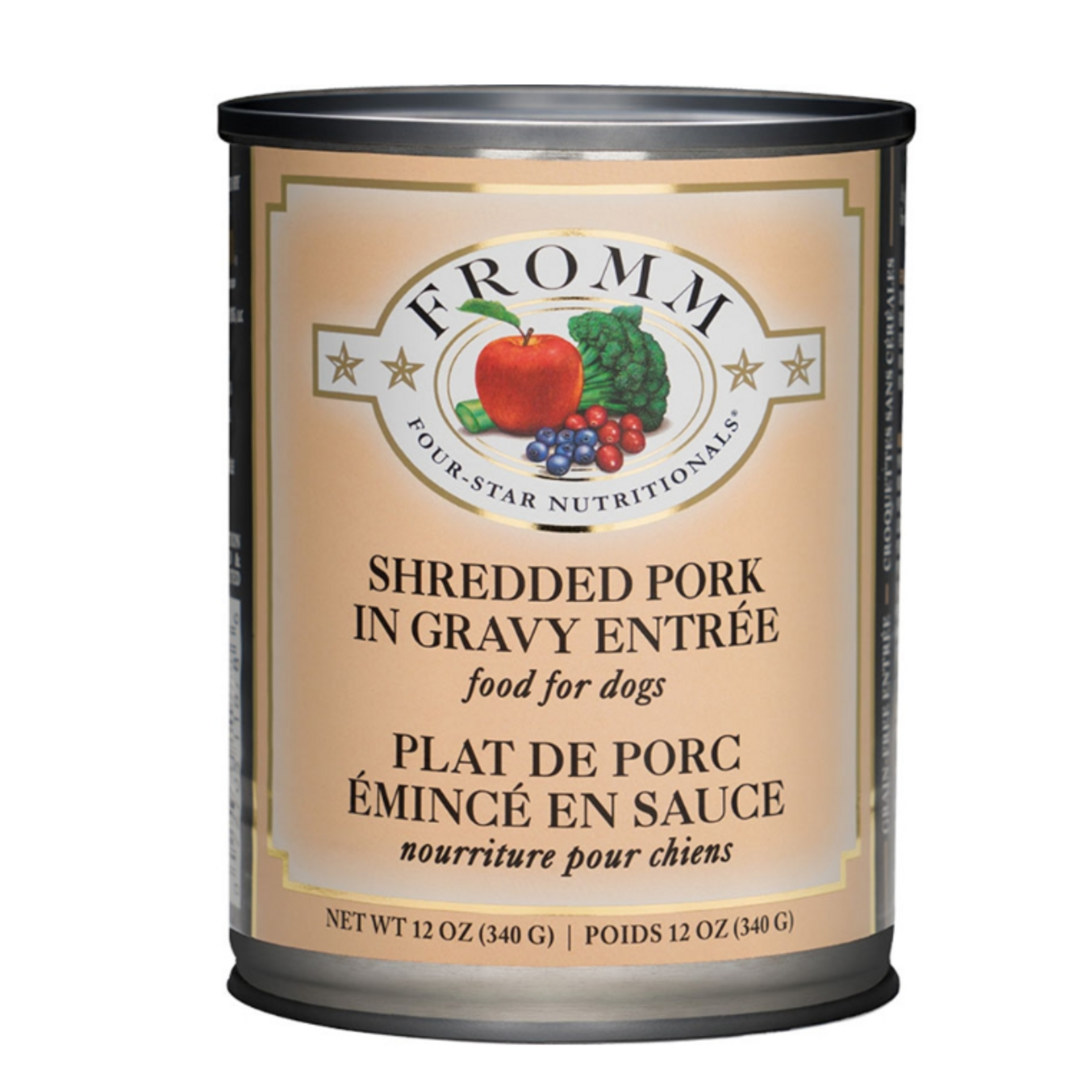 Fromm Fromm Four-Star Shredded Pork in Gravy Entree Canned Dog Food - 12 Oz, Case of 12
